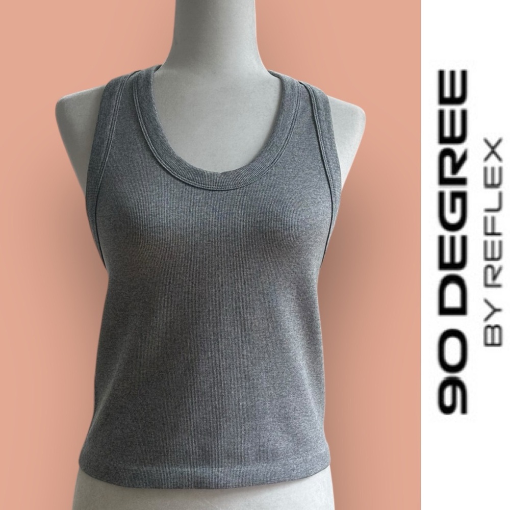 90 Degree By Reflex Heather Gray‎ Sleeveless Top, Size L, MSRP $12 - Picture 3 of 7